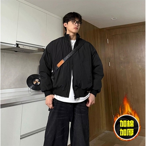 现货冬季美拉德立领飞行夹克廓形高街棒球服加棉加厚棉衣外套图片