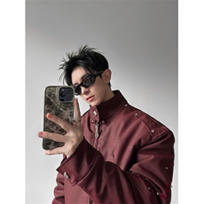 已安排赤焰重磅刺绣pu加厚保暖座山雕外套棉服夹克冬mj1115-p198，男装夹克，电商B288