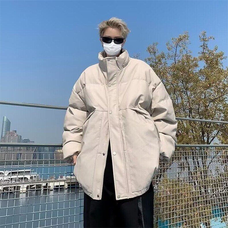【有货】DW163-P85立领羽绒棉衣男士外套秋季款美式pu皮棉袄夹克,男装棉衣,星座603-2