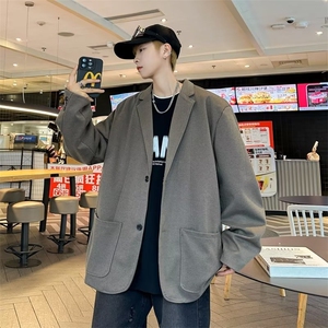 高级感西装外套男士秋季ins小众痞帅休闲毛呢西服 FK79 P80图片