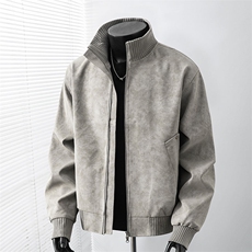 2026春季新款得物品质休闲皮夹克飞行服皮衣男防外套26183-60，男装夹克，星座1402-2