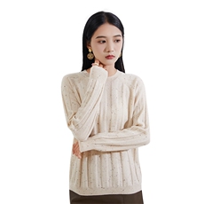 2024年秋冬季新款显瘦修身百搭彩点简约圆领羊绒衫，女装羊绒衫，恒爱羊绒