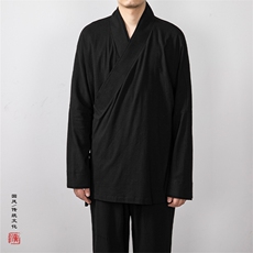 秋冬新款风男装新中式道袍改良斜襟汉服TZ01P85，男装民族服装，钱塘802