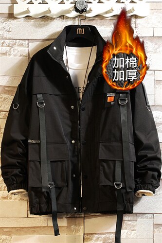 现货7XL-M码立领加棉棉衣男2023冬新款织带加厚外套支持各种活动,男装棉衣,钱塘717(原712)