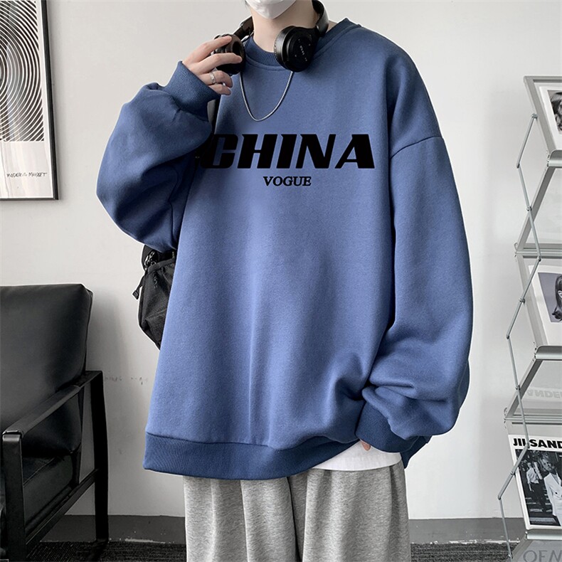 圆领卫衣男大码加厚加绒长袖t恤男S6001-P28加绒款-P33,男装卫衣,电商A040