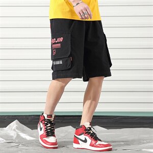 2021夏季新款日系大码男休闲裤运动工装短裤五分裤K352-P45图片