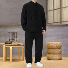 男士外套灯芯绒夹克套装盘扣立领风XZ1512-2501套装-P110，男装休闲套装，星座1512