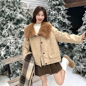 韩版宽松显瘦保暖羽绒服女冬季短款休闲90白鸭绒加厚毛领外套图片