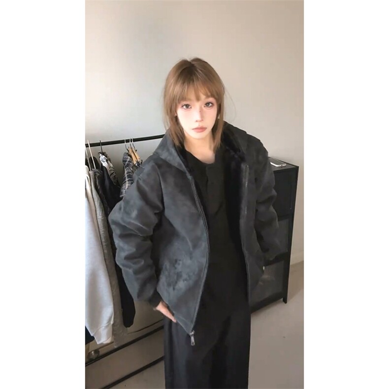 现货高品质美式冬季重磅座山雕大毛毛领pu皮棉衣男女加厚外套,男装皮衣,电商A486-1
