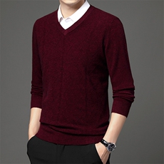 Z2479冬季新款男式v领全羊毛加厚鸡心领针织衫保暖打底衫P162，男装针织衫/毛衣，电商B360