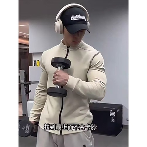 冬季新款轻量夹克全拉链立领户外休闲抓绒衣健身训练跑步长袖卫衣图片