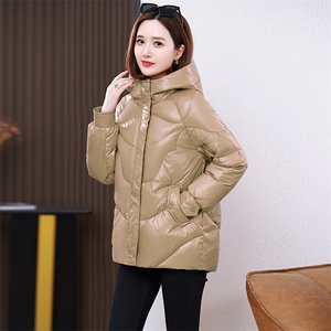 时尚连帽羽绒服女冬季2025新款小个子宽松轻盈加厚保暖白鸭绒外套图片