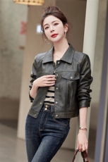 小皮衣外套女短款2025春秋新款时尚高级感休闲机车服pu皮机车夹克，女装皮衣，魅衣本色
