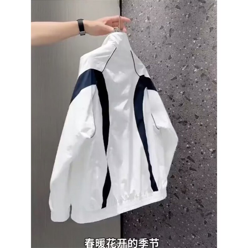 W10209-P55网图现货立领休闲外套时尚潮流拼接撞色显瘦夹克,男装夹克,星座1608