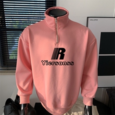 美式潮牌直播抖音得物半拉链立领卫衣外套W5807P45加绒元，女装短外套，电商C408(原B339-1)