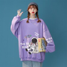 春装衔接新款百搭潮流韩版小众太空人宽松圆领卫衣W149P30控48，男装卫衣，A247A
