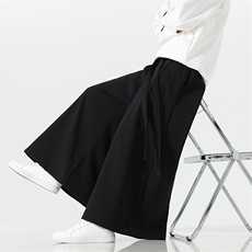 2025秋冬汉服唐装风棉麻阔腿裤马面裤K371加绒P65-常规P55，男装民族服装，电商A057B