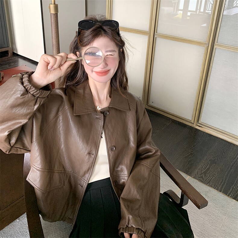 2026春款【有货】皮衣外套B109-9301-145-198,女装短外套,2B109