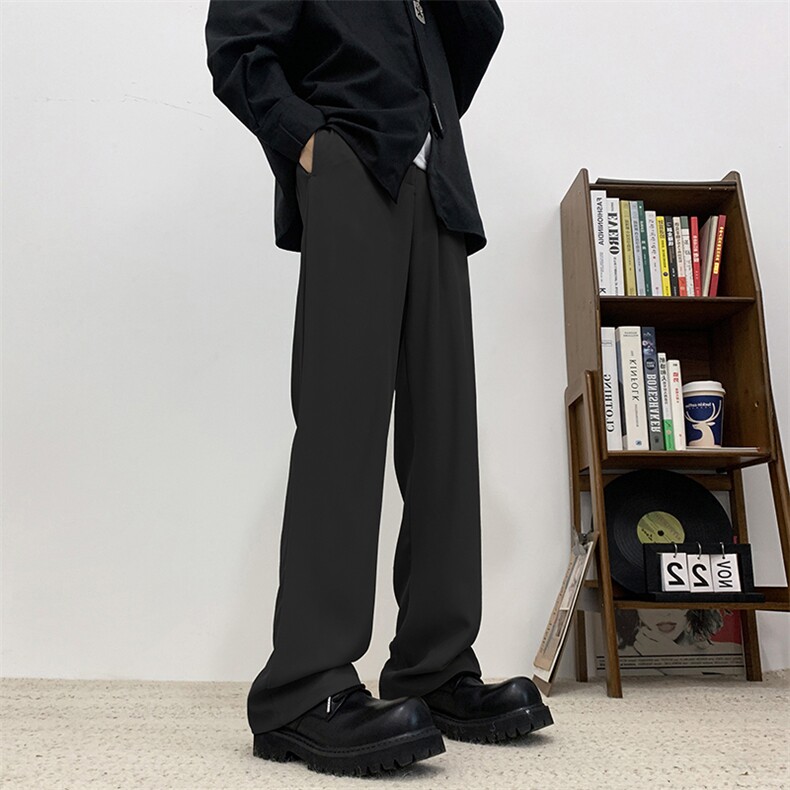 现货西裤男新款春夏季潮牌休闲长裤高街直筒阔腿裤子XK302-P50图片