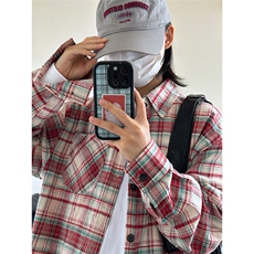 棉磨毛格子长袖休闲纯棉抖音高品质衬衫男CS024-P45，男装衬衫，星座301C-5