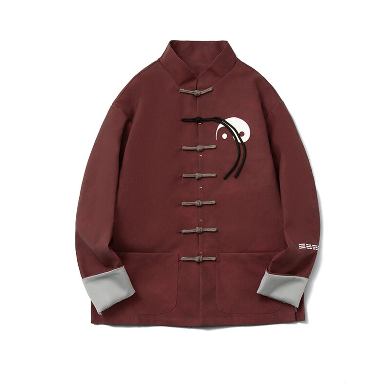 秋冬风太极刺绣复古PU皮加厚休闲唐装中式男装夹克外套  JK94图片
