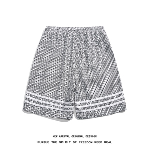 K8076/P25夏季新款时尚冰丝宽松印花短裤男中裤大码休闲短裤中裤图片