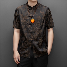 男士短袖t恤男夏季风男装唐装半袖夏装套装中式复古汉服衣服，男装民族服装，电商B212（原钱塘6029）