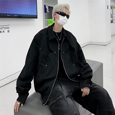 韩系短款垫肩外套男春秋季小众设计感工装飞行服外穿夹克WT64，男装夹克，星座1116A-1（原606A）