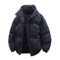 支持二开冬装加棉加厚立领棉服男女棉衣外套豹纹面包服M820-P75，男装棉衣，电商A441