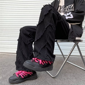 流苏美式牛仔裤男款秋季长裤潮 B8180 P55图片
