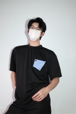 风简约短袖T恤设计感T恤美式复古条纹口袋短袖T恤特批30，男装T恤，电商B319