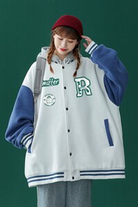 2022秋季新款简约拼接美式复古棒球服外套夹克ins潮 G113 P65控88图片