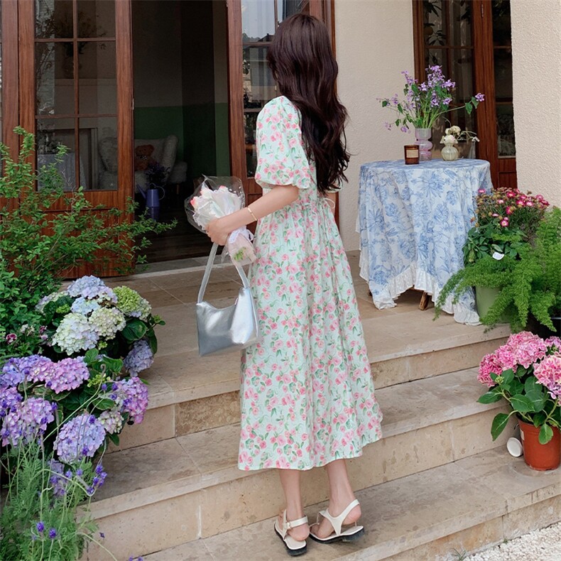 现货，新品法式碎花连衣裙B081-3091-P105-K158,女装连衣裙,浙宝276（原081）