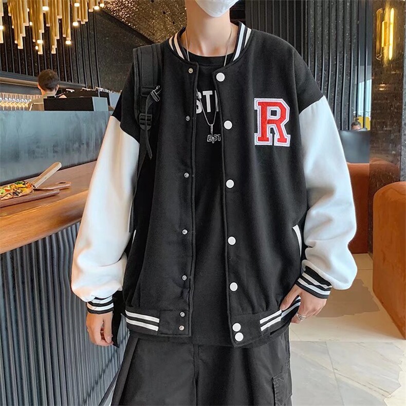 潮牌棒球服男春季韩版ins拼色宽松夹克休闲情侣外套上衣WT033-p40,男装夹克,星座1008
