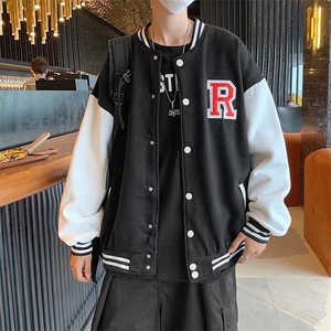 潮牌棒球服男春季韩版ins拼色宽松夹克休闲情侣外套上衣WT033-p40