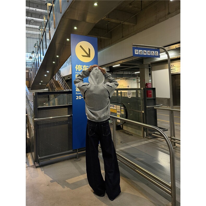 复古潮牌异形分割网眼拼接连帽卫衣解构机能风男女上衣WY0061,男装卫衣,星座516A
