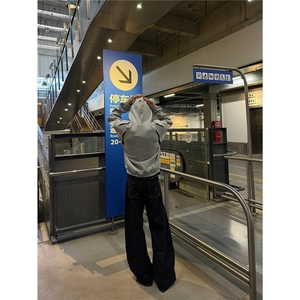 复古潮牌异形分割网眼拼接连帽卫衣解构机能风男女上衣WY0061图片