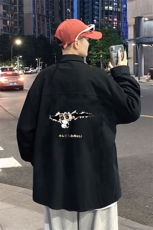 春季长袖衬衫男宽松港风衬衣男外套男CSCS289-P35，男装衬衫，电商B371