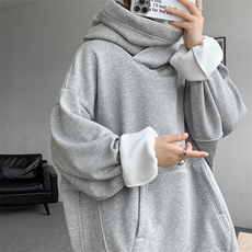 8XL-M刺客美式机能风外套高领连帽卫衣男加绒加厚上衣WY14P68控88，男装卫衣，电商D206-1