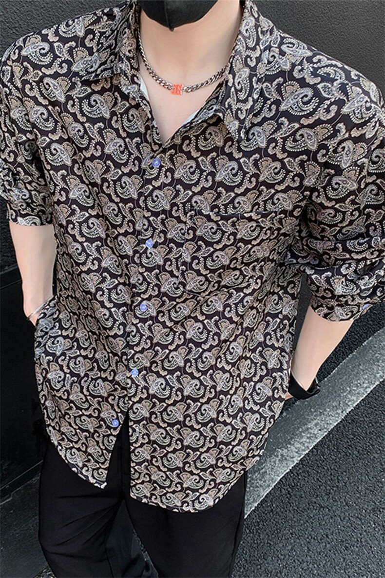 美式高街潮流衬衫潮牌宽松休闲上衣A086-CS2211-P38,男装衬衫,电商基地A086