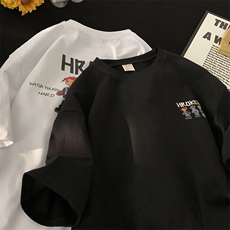 大夏季港风印花宽松纯棉短袖男T恤X416b-1-DT371-P28限39，男装T恤，星座416B-1