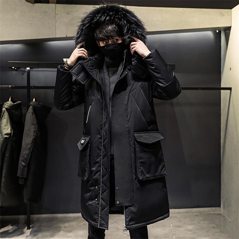 大货男中长款羽绒服保暖外套男加厚长款韩版情侣保暖连帽896-P100,男装羽绒服,星座1210A