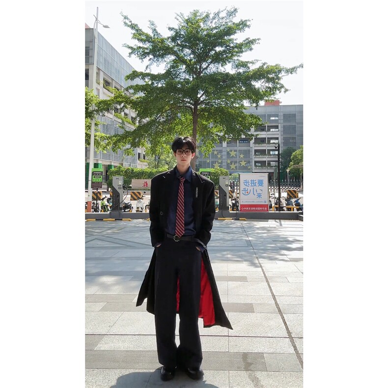 【已下单】长款秋冬韩版毛呢大衣宽松高级感外套DY05018P125,男装毛呢大衣,星座1004（原星座815-3）