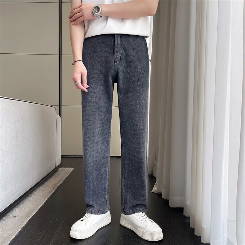 2025抖音春秋人字纹休闲牛仔裤大码男装X13/P40,男装牛仔裤,电商B331
