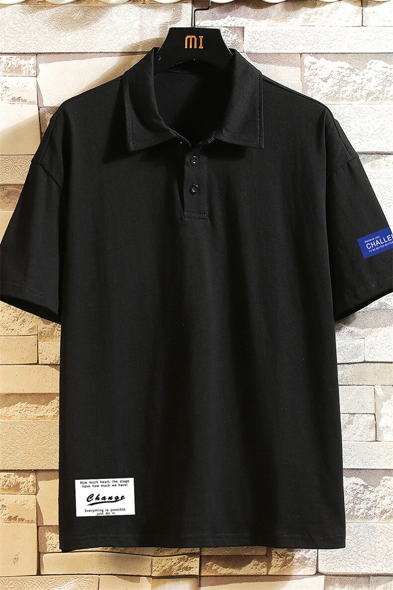PL29062-P35翻领短袖polo衫男大码宽松半袖t恤男砖墙挂拍,男装Polo衫,电商A040A