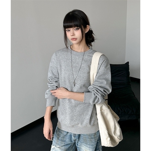 红 2026春新 男女同款 华棉光板纯色圆领卫衣A158-WY25-P22图片