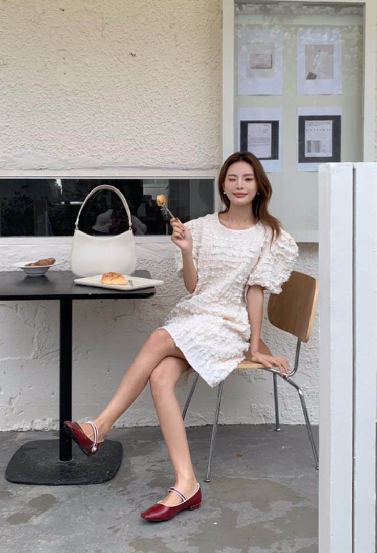 2023夏季新款泡泡袖连衣裙，女装连衣裙，C&B(4F)