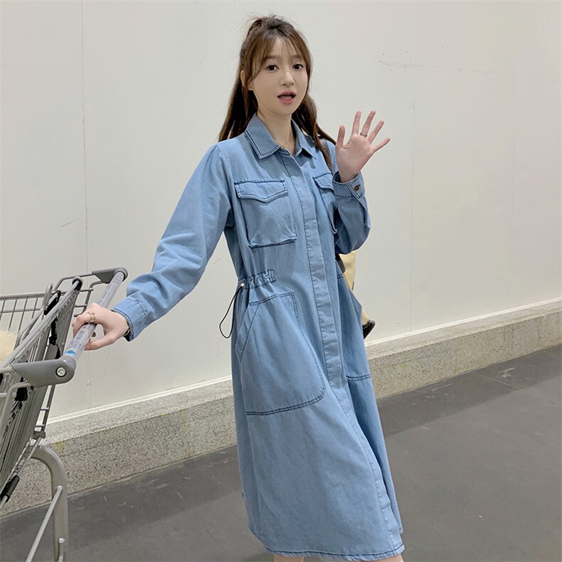 2024年春装宽松工装牛仔连衣裙212A-8821-P135-K188,女装连衣裙,浙宝212A