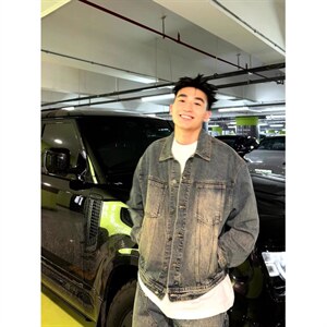 1506/QW0300/P45春秋新款牛仔外套男青年落肩袖复古牛仔外衣潮装图片