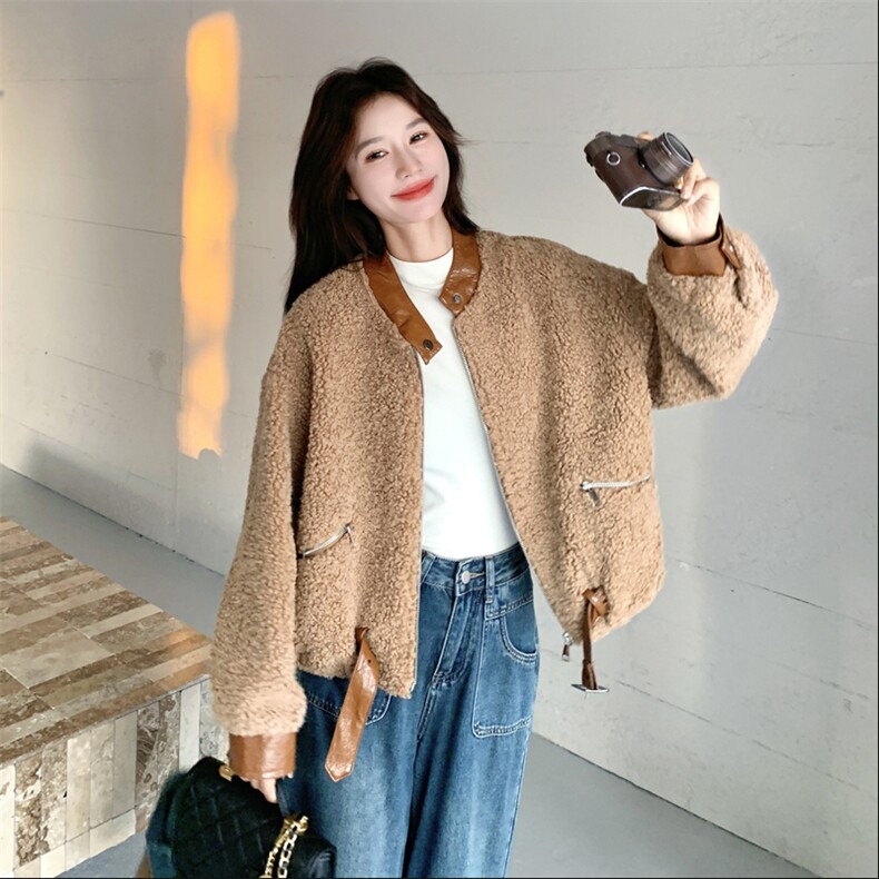 47h新品精冬装新款韩系羊羔毛外套2608---P195--K279,女装短外套,2C253